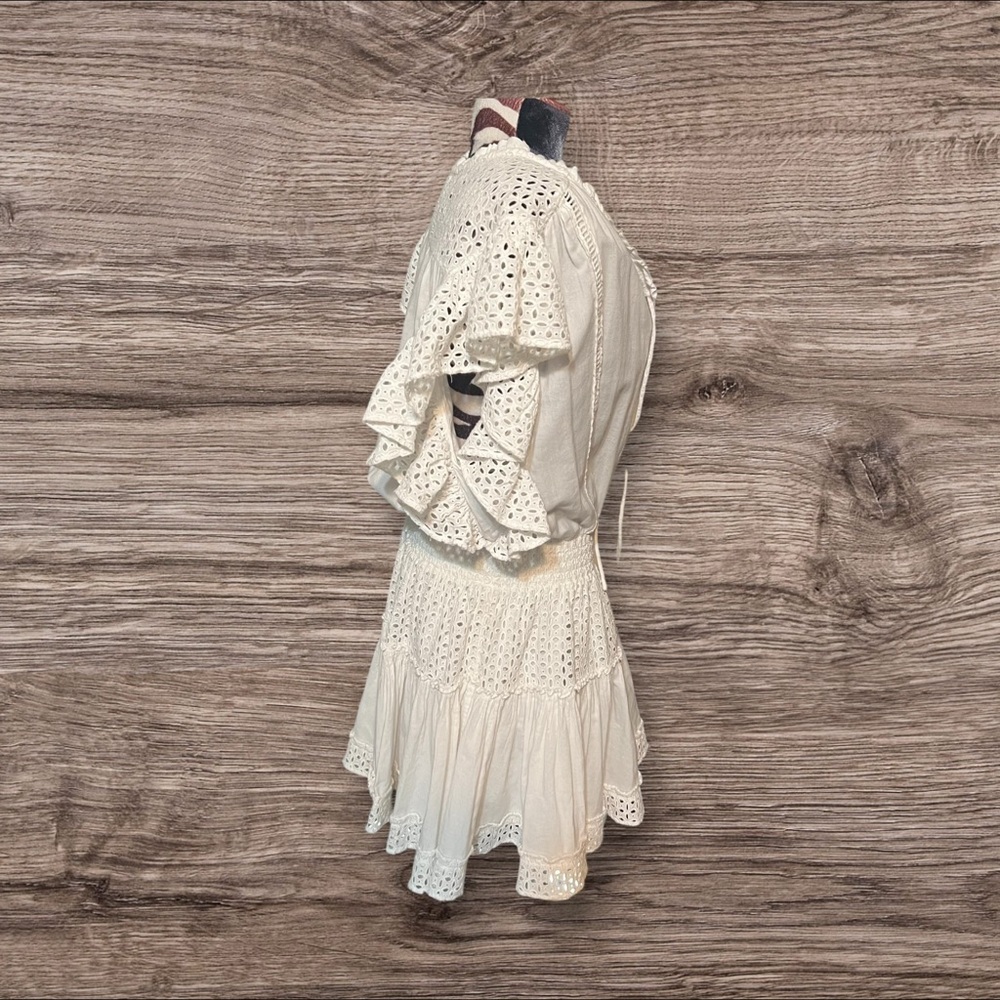 Misa Los Angeles Sarika Mini Dress White Flutter Sleeve Size Small - Picture 3 of 5